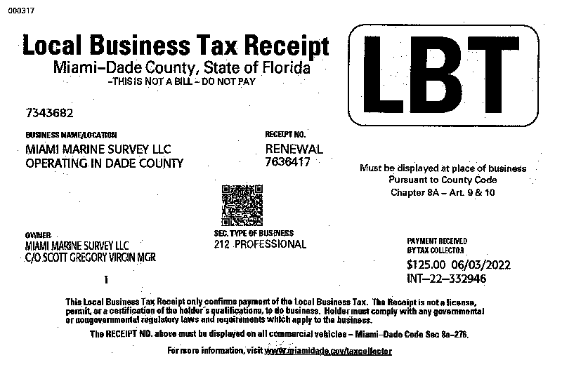 local business tax receipt