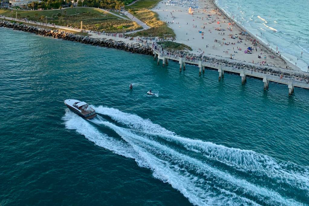boat cruising along the Florida coast